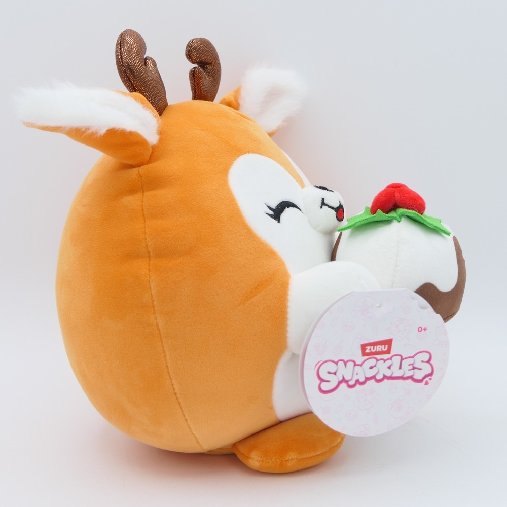 Zuru Snackles Frosty The Elk Holding a Dessert 8" Plush Toy Collectible w/ Tag - Picture 3 of 3